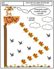 istenilen sıradaki yaprağı boyama çalışmaları